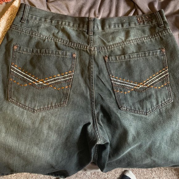 Brooklyn Express wide leg denim shorts, western design, 100% cotton size 40 - Picture 5 of 6